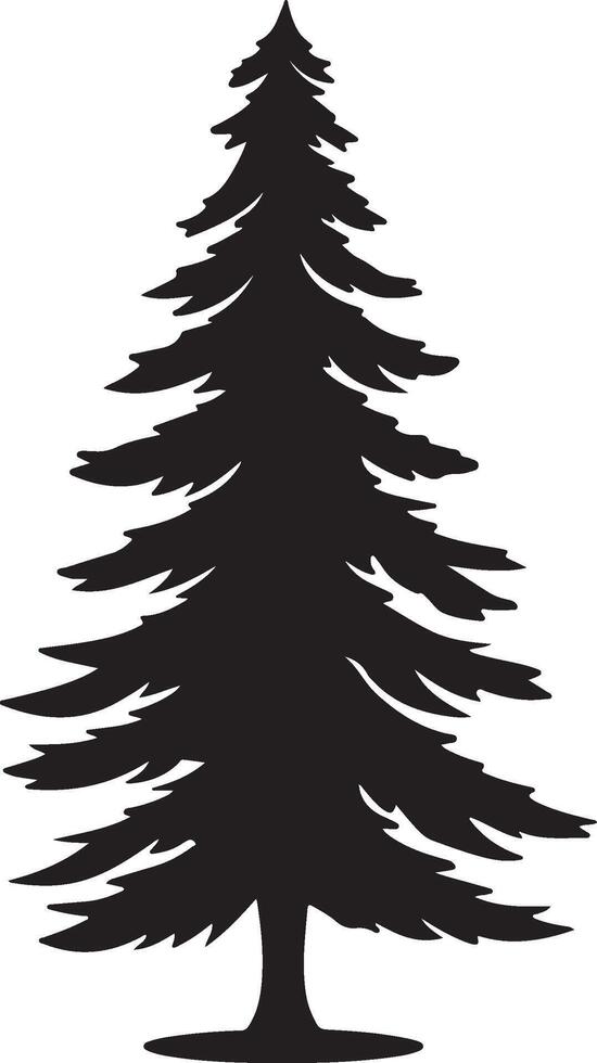 Christmas Tree Silhouette Illustration White Background vector