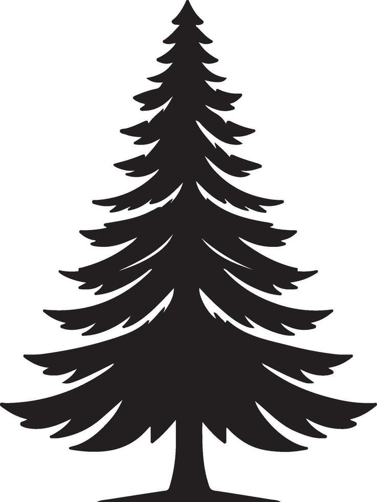 Christmas Tree Silhouette Illustration White Background vector