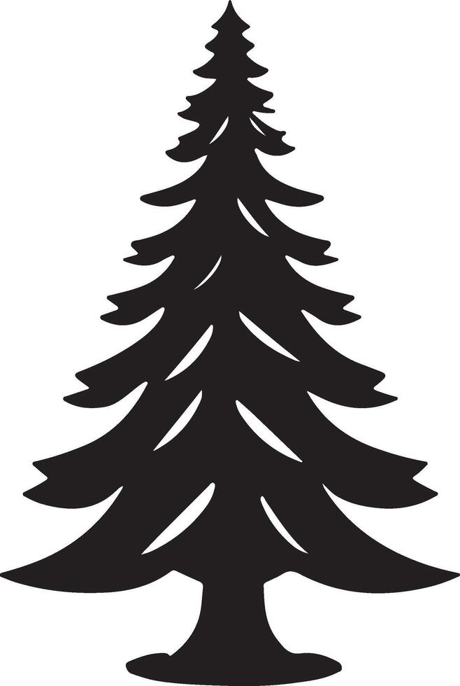 Christmas Tree Silhouette Illustration White Background vector