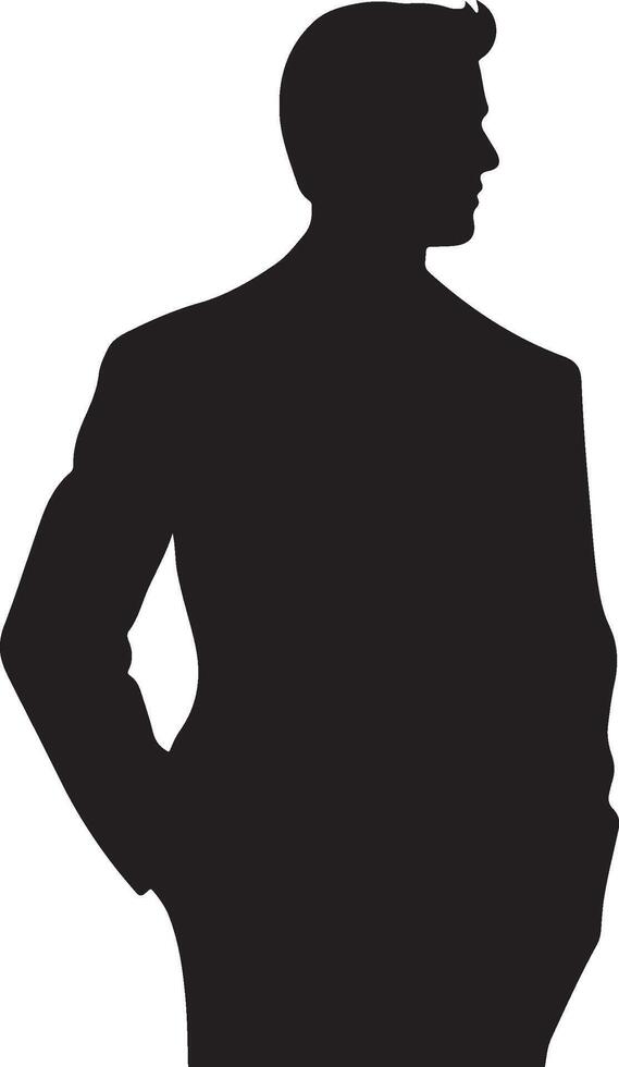 Businessman In Suit Silhouette Illustration White Background vector