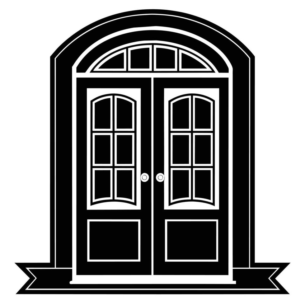 illustration of window and door, suitable for window fabrication logo and etc vector