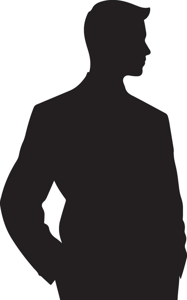 Businessman In Suit Silhouette Illustration White Background vector