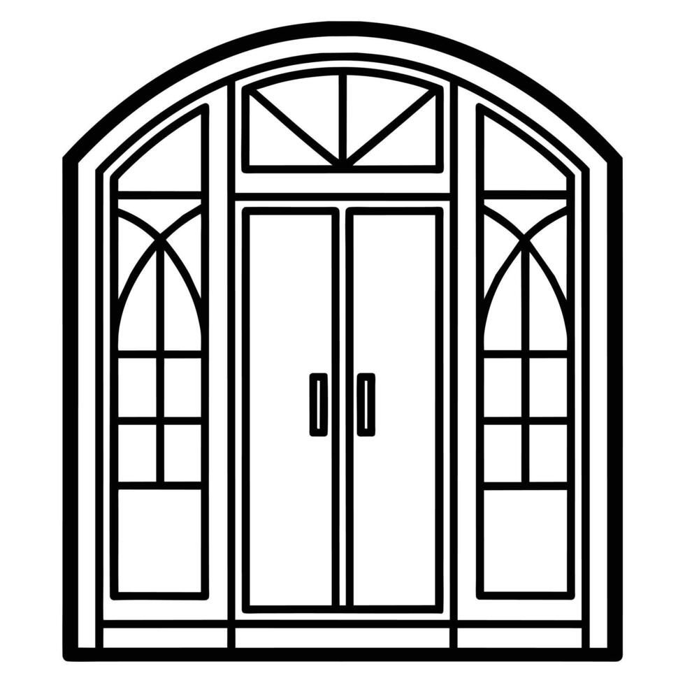 illustration of window and door, suitable for window fabrication logo and etc vector