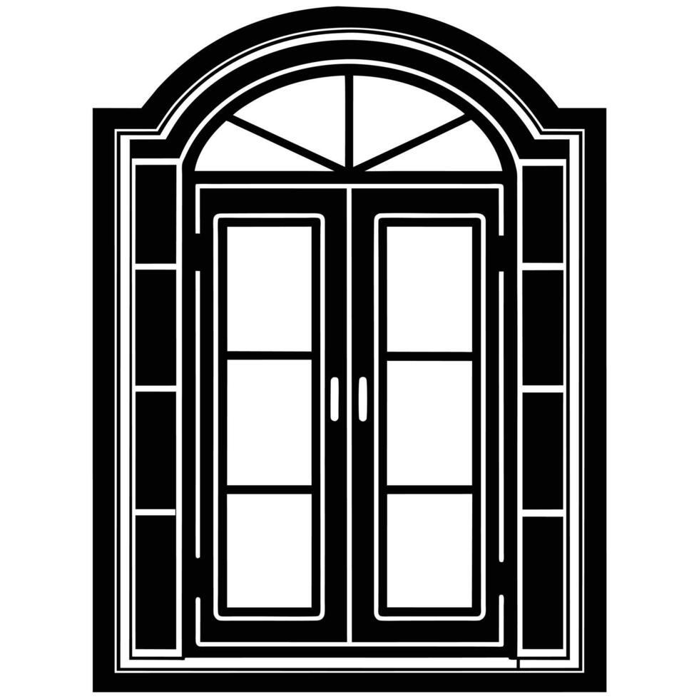 illustration of window and door, suitable for window fabrication logo and etc vector