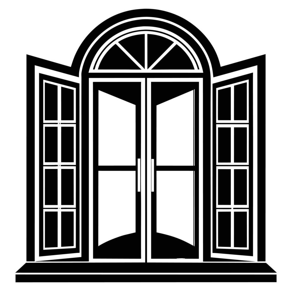 illustration of window and door, suitable for window fabrication logo and etc vector