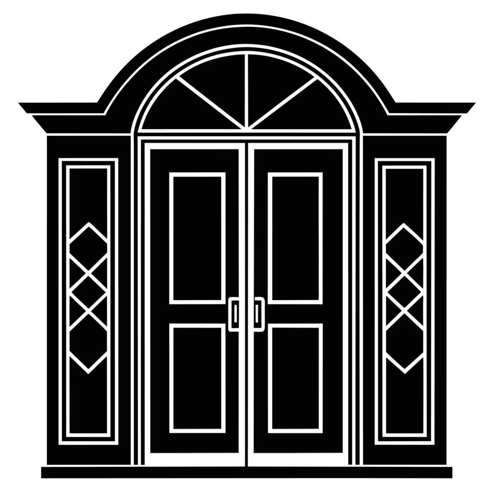 illustration of window and door, suitable for window fabrication logo and etc vector