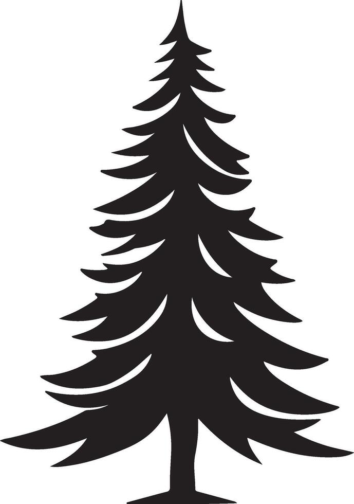 Christmas Tree Silhouette Illustration White Background vector