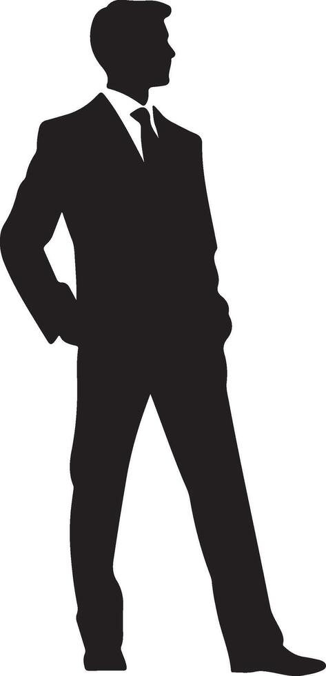 Businessman In Suit Silhouette Illustration White Background vector