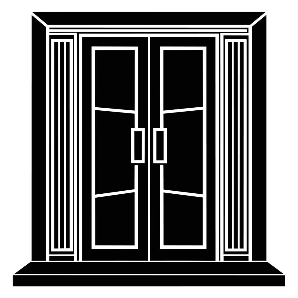 illustration of window and door, suitable for window fabrication logo and etc vector