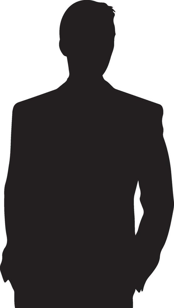 Businessman In Suit Silhouette Illustration White Background vector