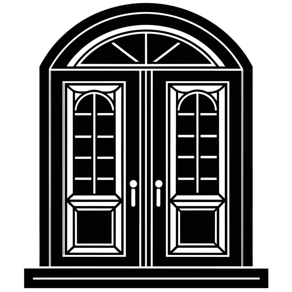 illustration of window and door, suitable for window fabrication logo and etc vector