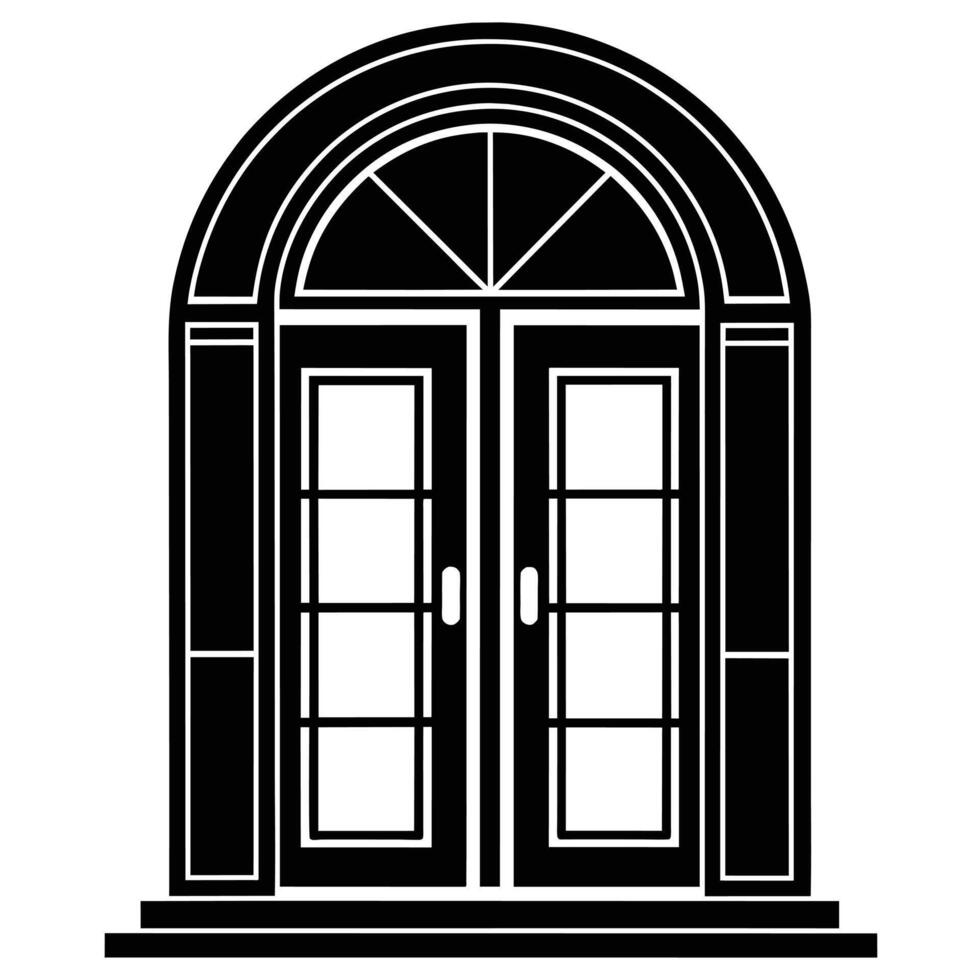 illustration of window and door, suitable for window fabrication logo and etc vector