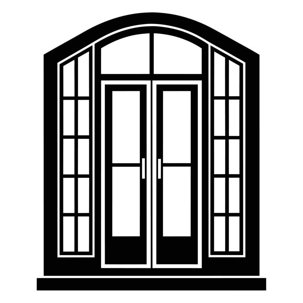 illustration of window and door, suitable for window fabrication logo and etc vector