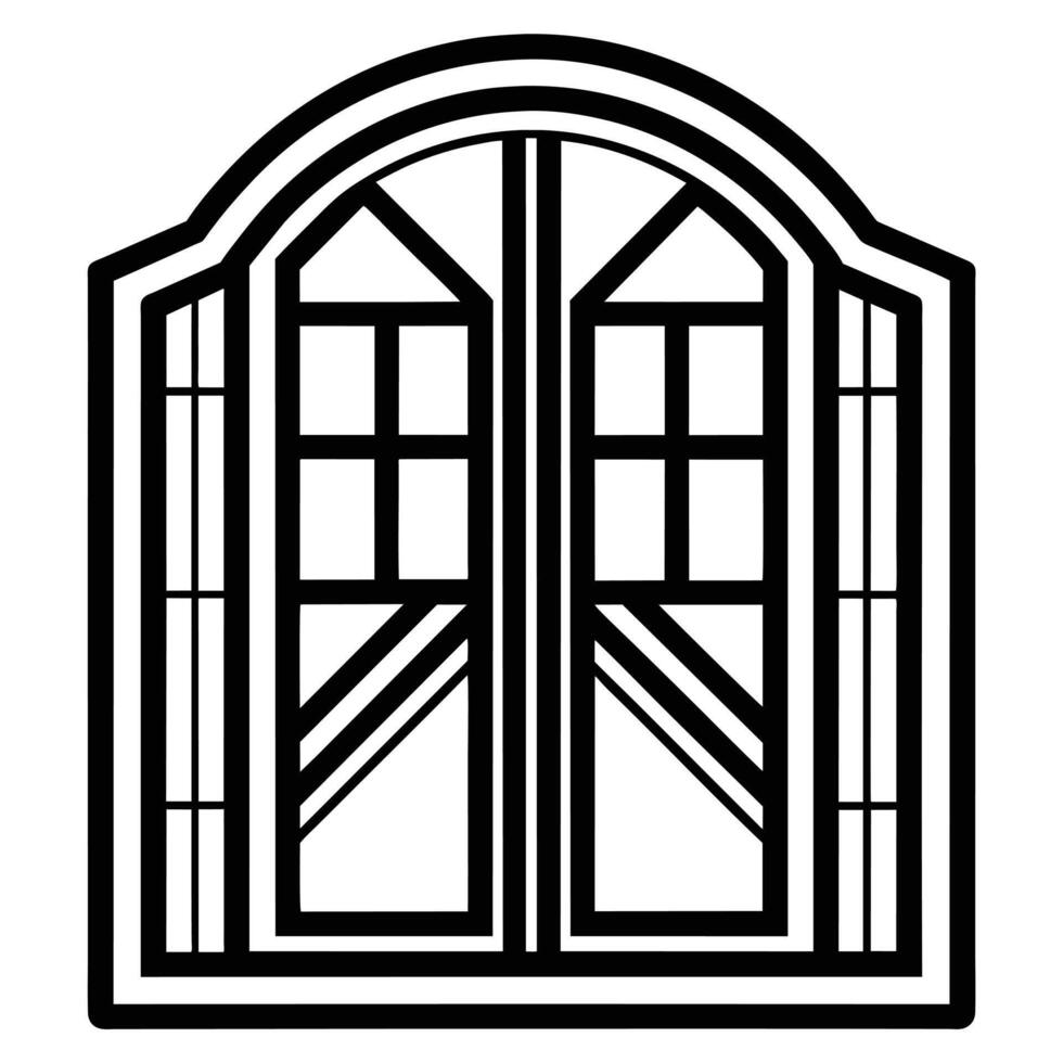 illustration of window and door, suitable for window fabrication logo and etc vector