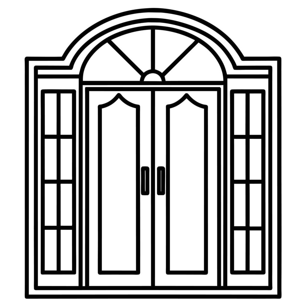 illustration of window and door, suitable for window fabrication logo and etc vector