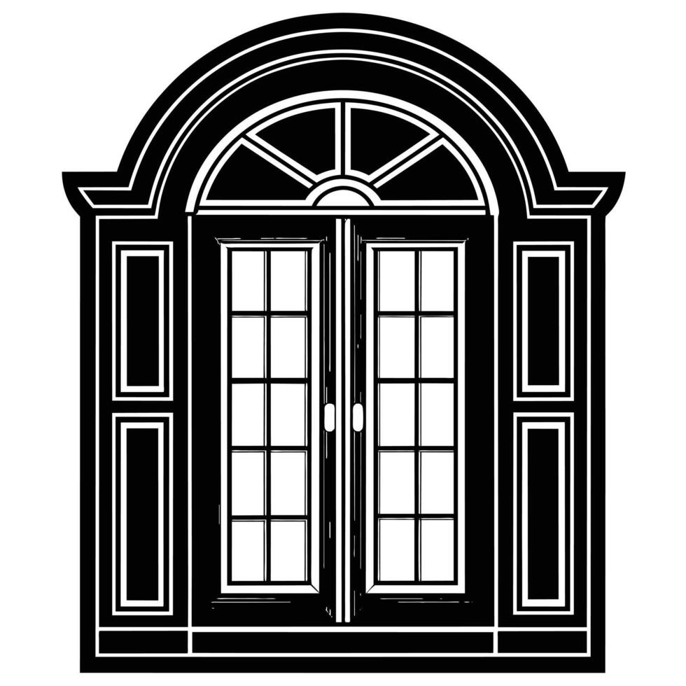 illustration of window and door, suitable for window fabrication logo and etc vector