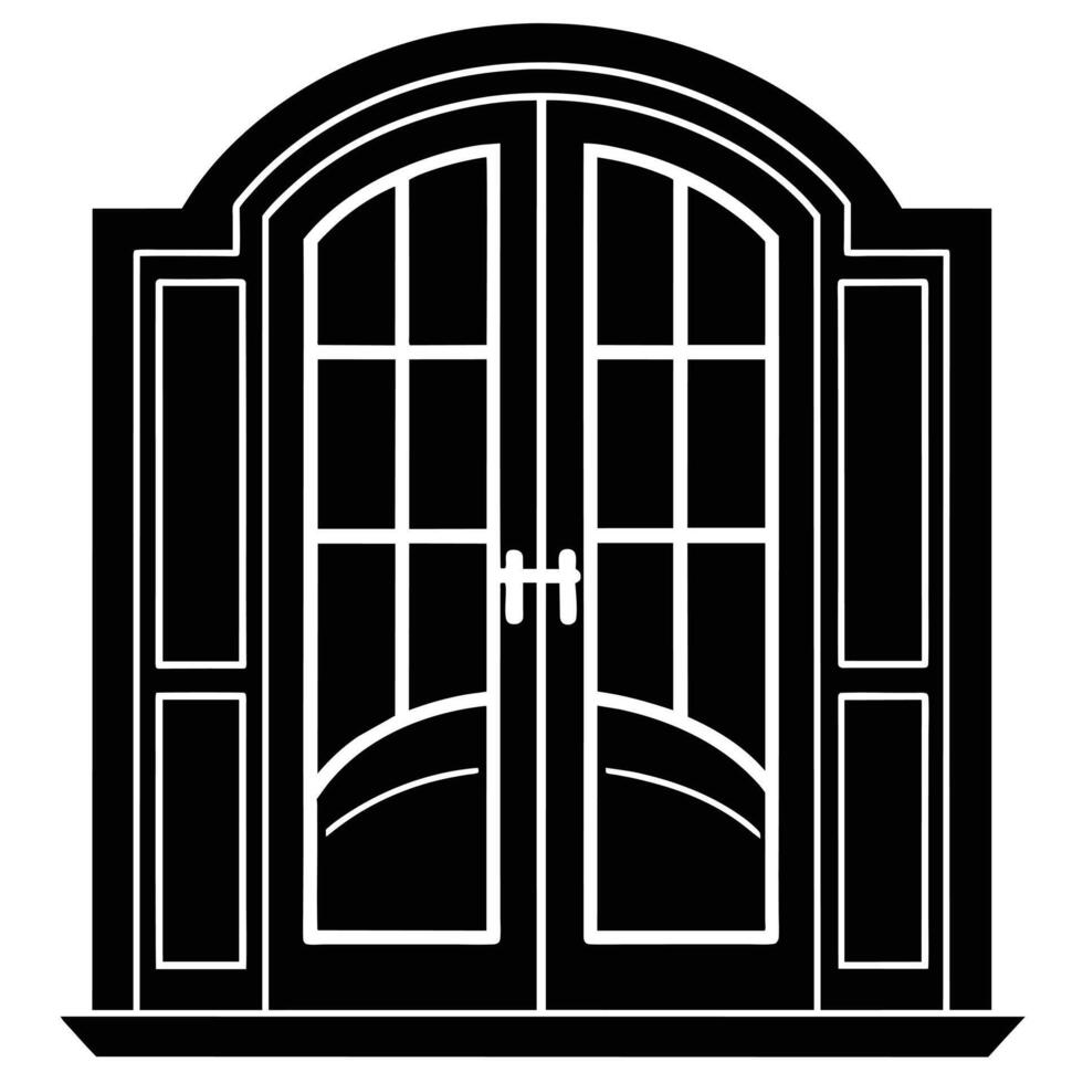 illustration of window and door, suitable for window fabrication logo and etc vector