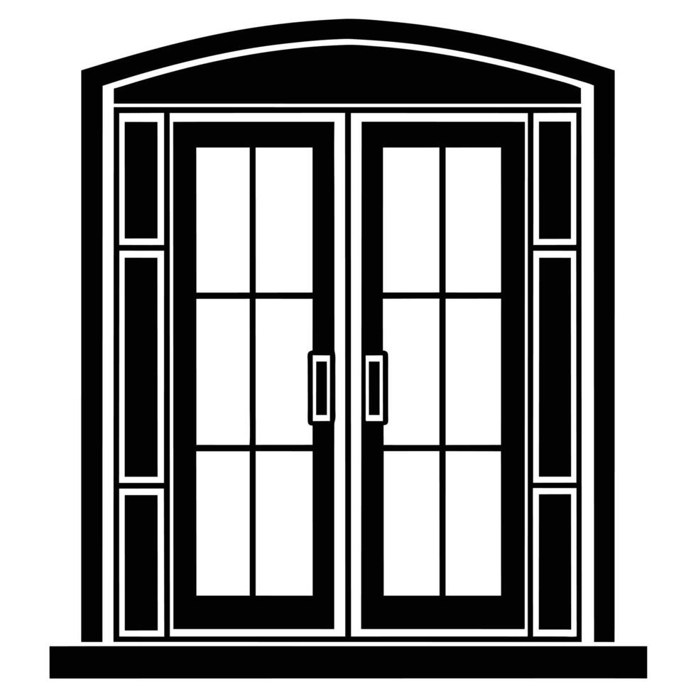 illustration of window and door, suitable for window fabrication logo and etc vector