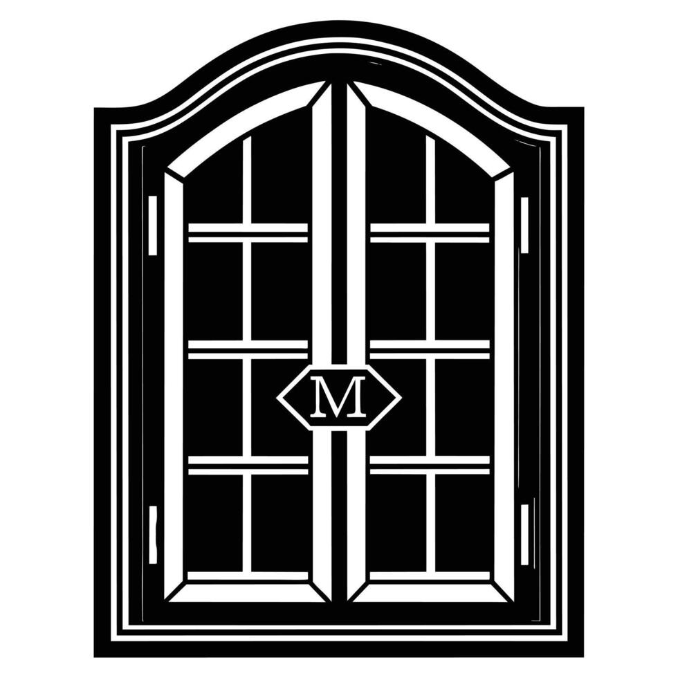 illustration of window and door, suitable for window fabrication logo and etc vector