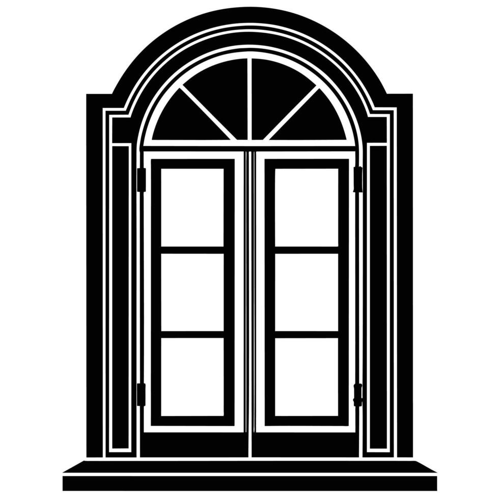illustration of window and door, suitable for window fabrication logo and etc vector