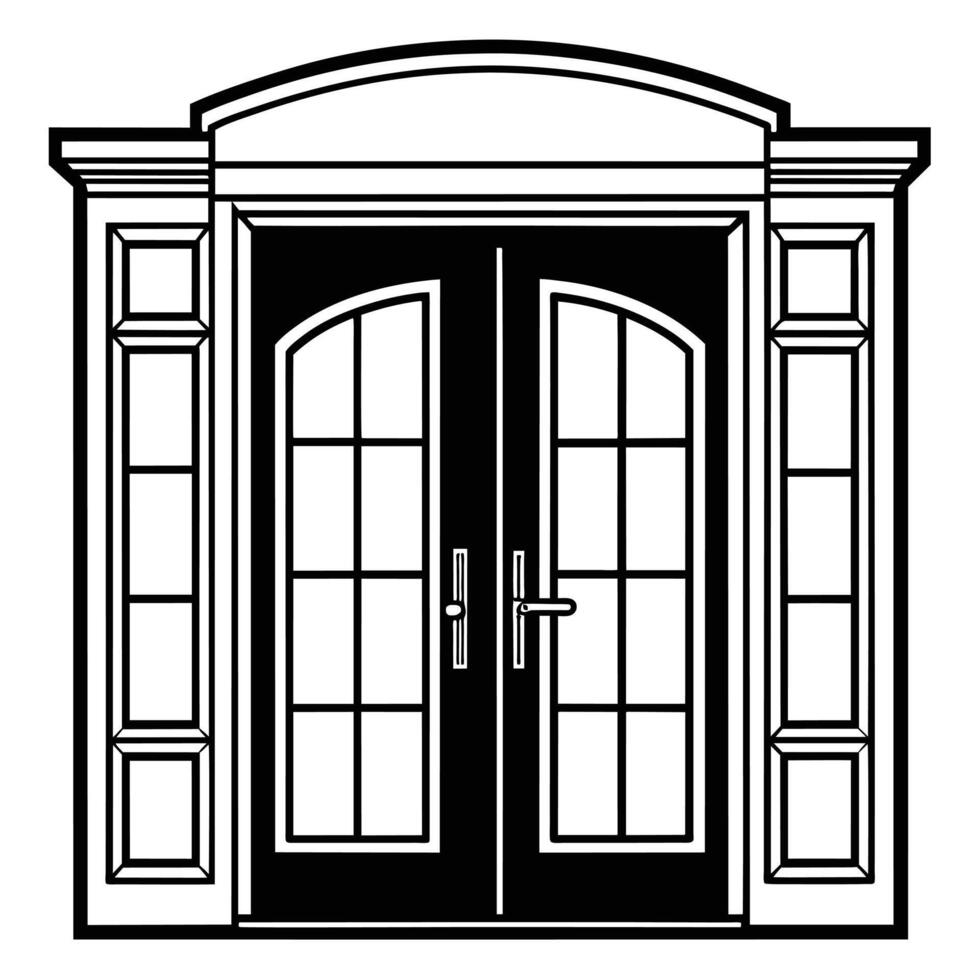 illustration of window and door, suitable for window fabrication logo and etc vector