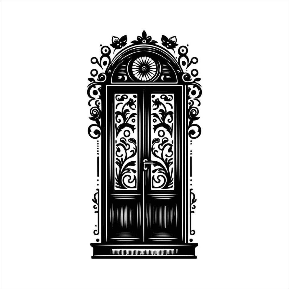 illustration of window and door, suitable for window fabrication logo and etc vector