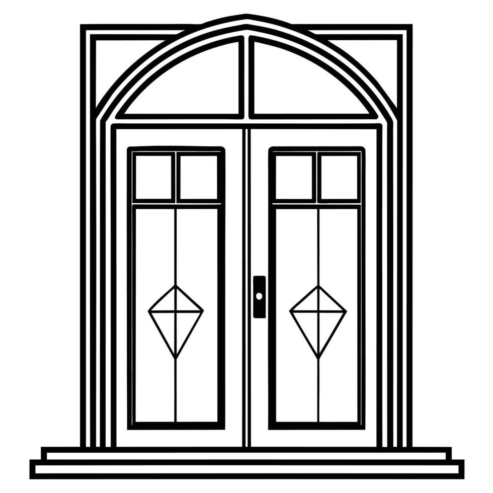 illustration of window and door, suitable for window fabrication logo and etc vector