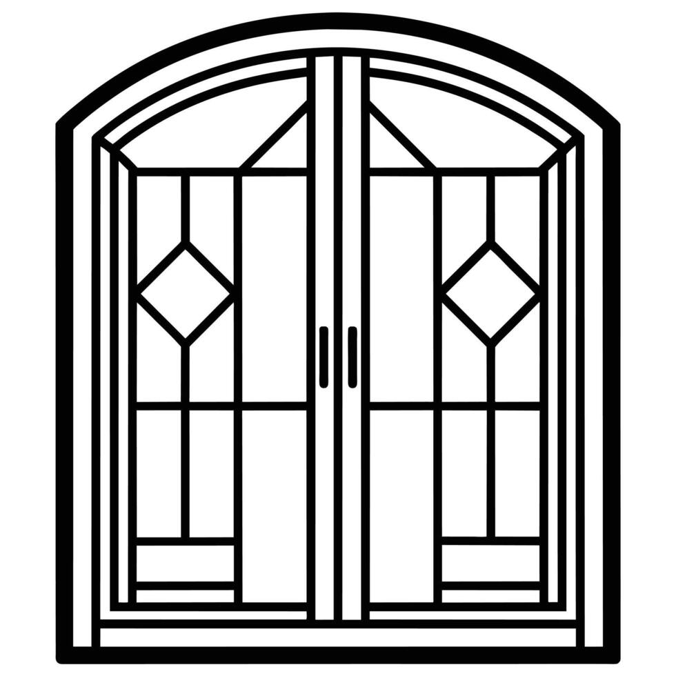 illustration of window and door, suitable for window fabrication logo and etc vector