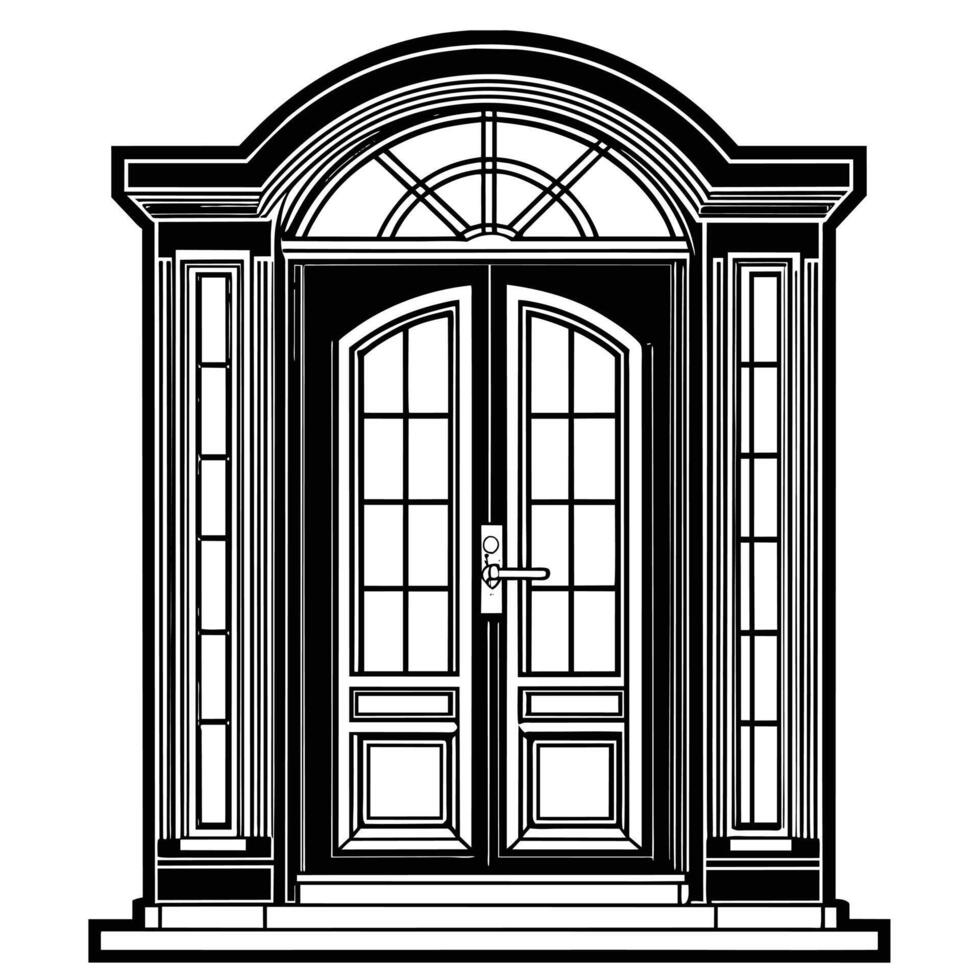 illustration of window and door, suitable for window fabrication logo and etc vector