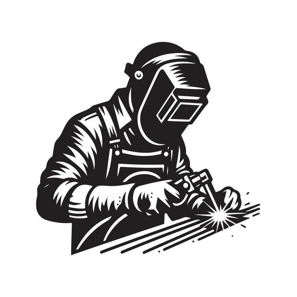 mascot logo design of welder, fabrication or metalwork vector