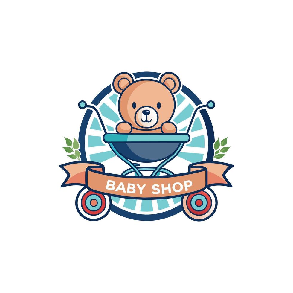 A Baby Shop Logo Featuring a Cute Bear vector