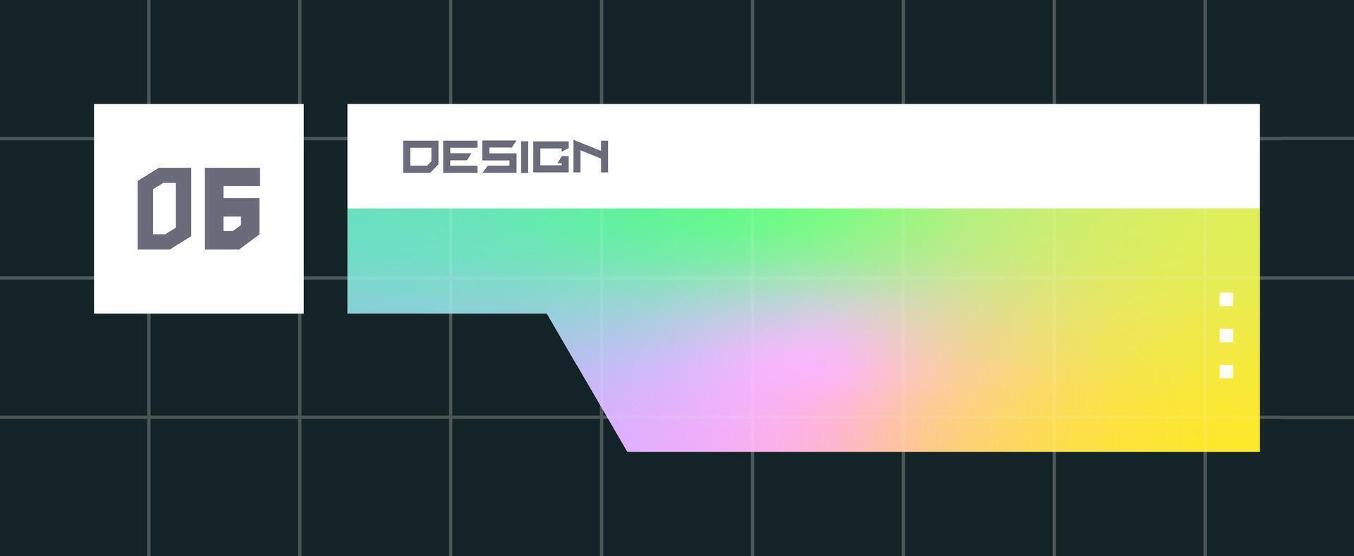 Futuristic element illustration. Colorful lower third overlay. vector