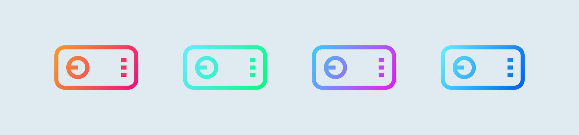Project line icon in gradient colors. Multimedia signs illustration. vector