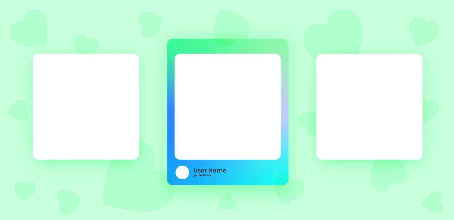 Social media frame collection template. Colorful social media interface. vector