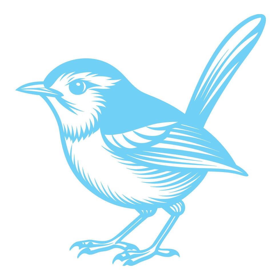 blue bird isolated on white background vector