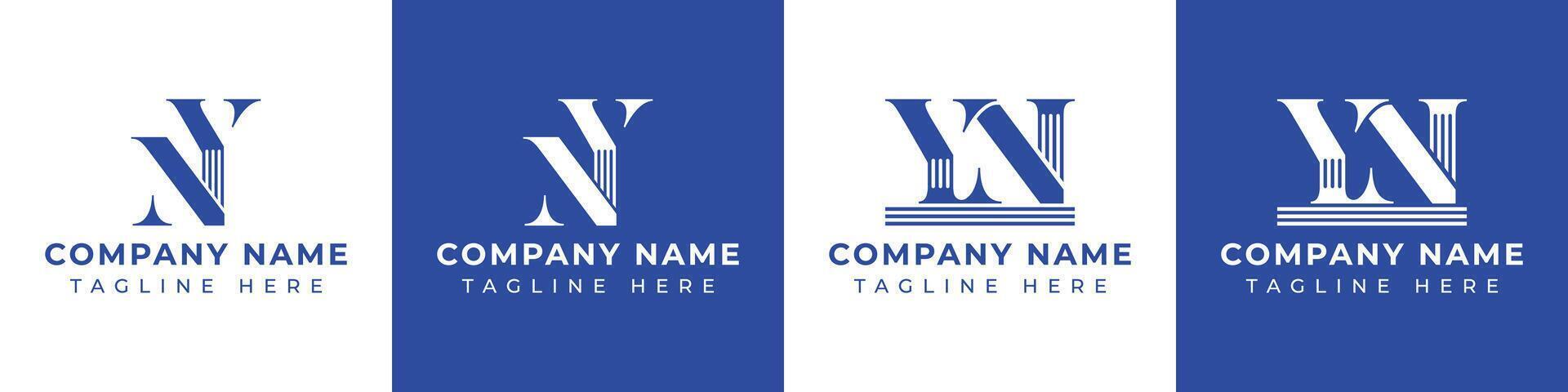 Letters NY and YN Pillar Logo, suitable for business with NY and YN related to Pillar vector