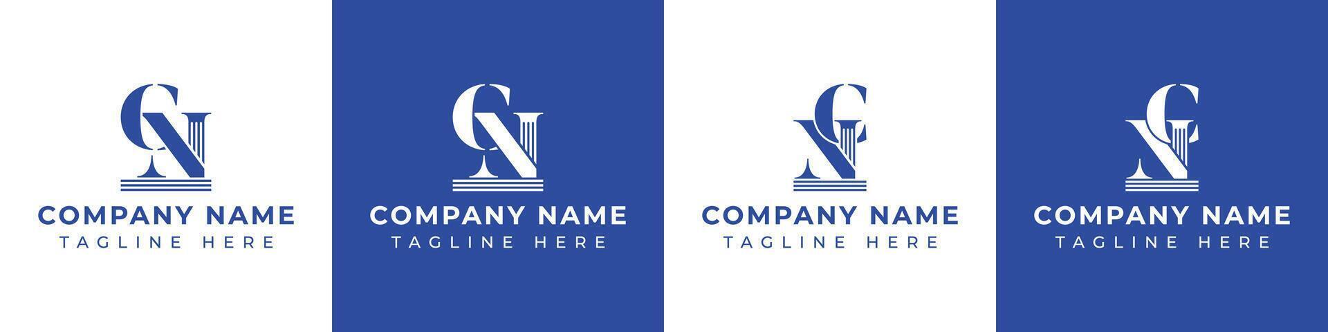 Letters NC and CN Pillar Logo, suitable for business with NC and CN related to Pillar vector