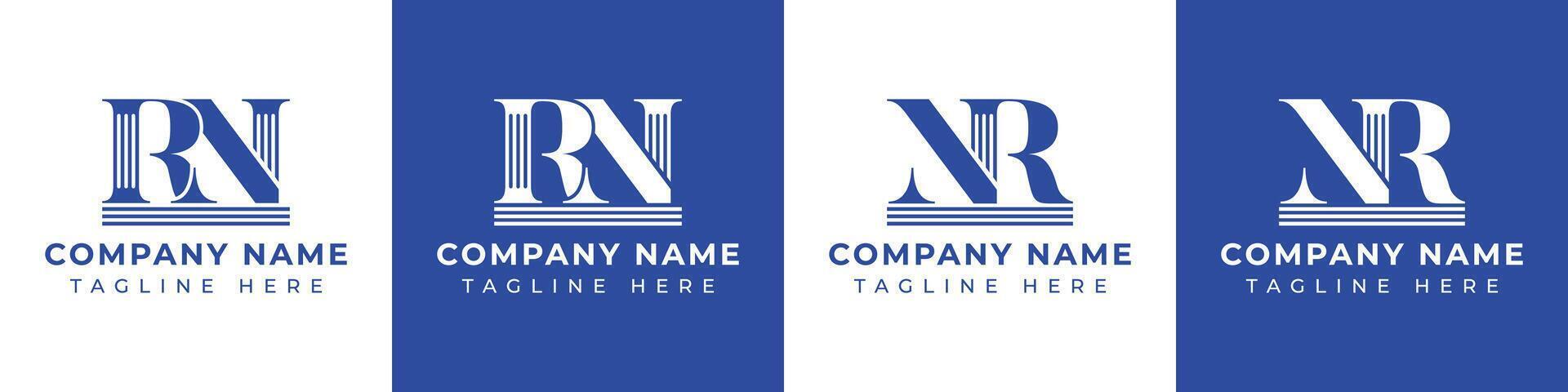 Letters NR and RN Pillar Logo, suitable for business with NR and RN related to Pillar vector