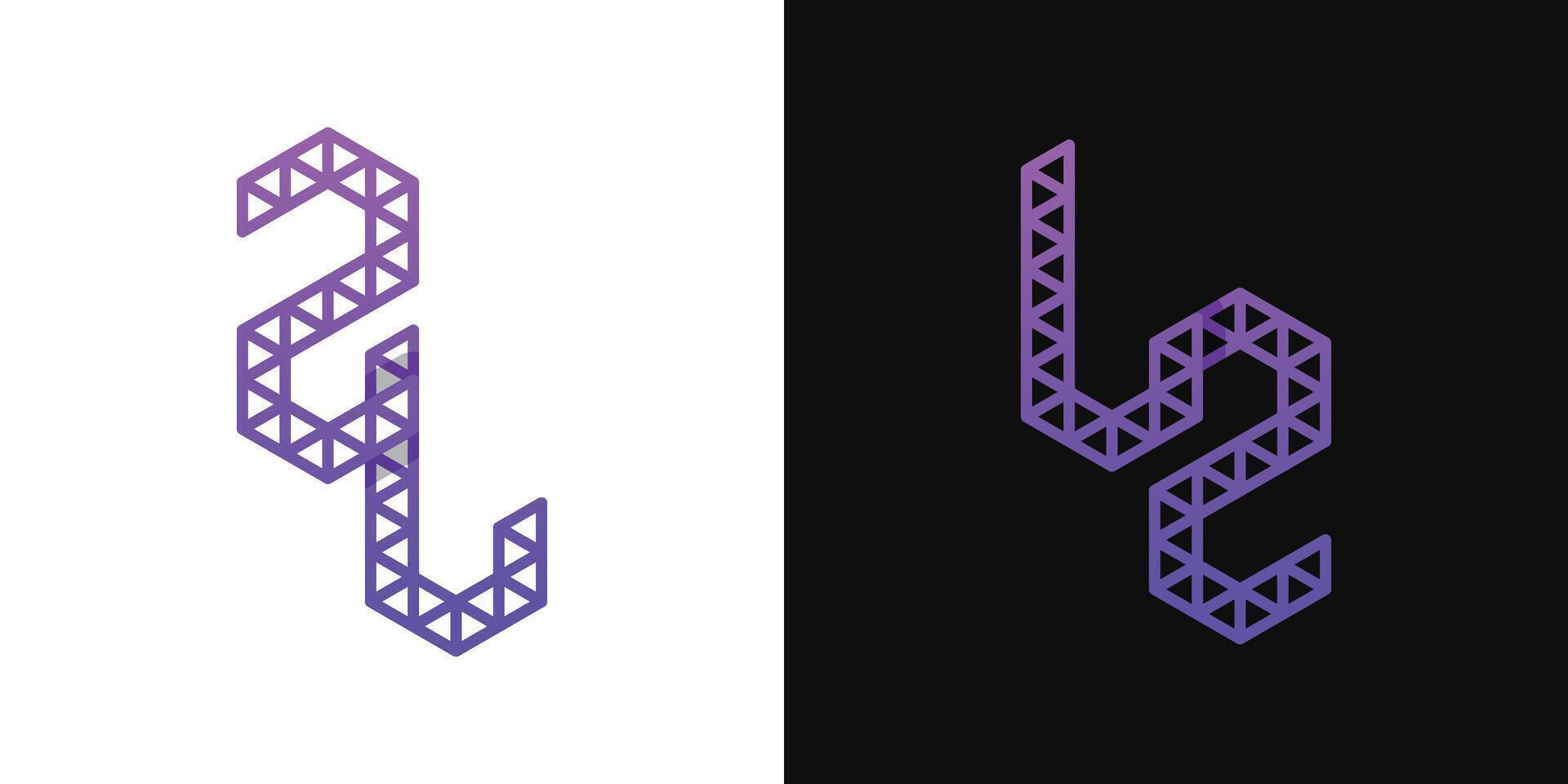 Letters LZ and ZL Polygon Logo, suitable for business related to polygon with ZL or LZ initials vector