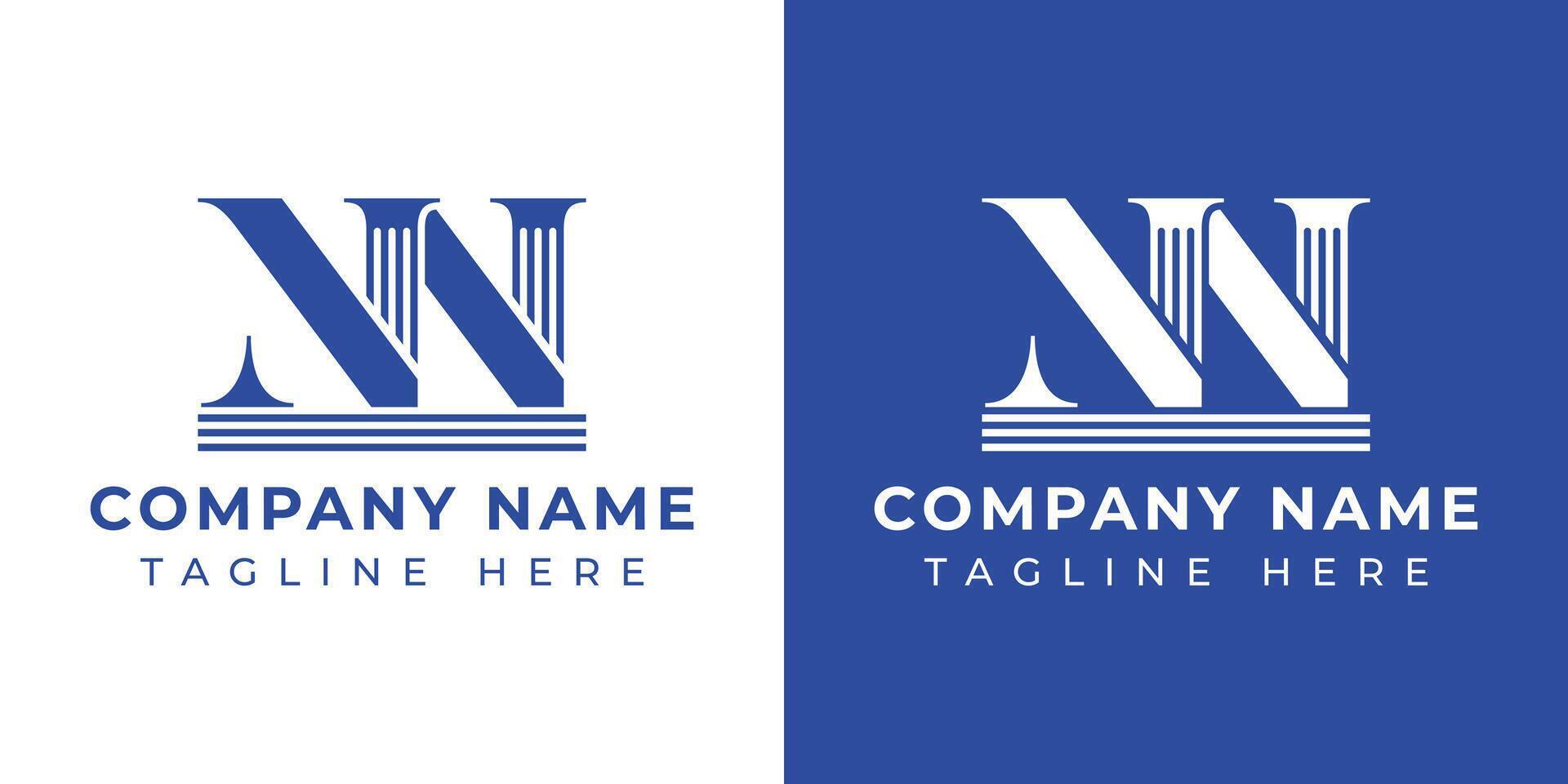 Letters NN Pillar Logo Set, suitable for any business with NN related to Pillar vector