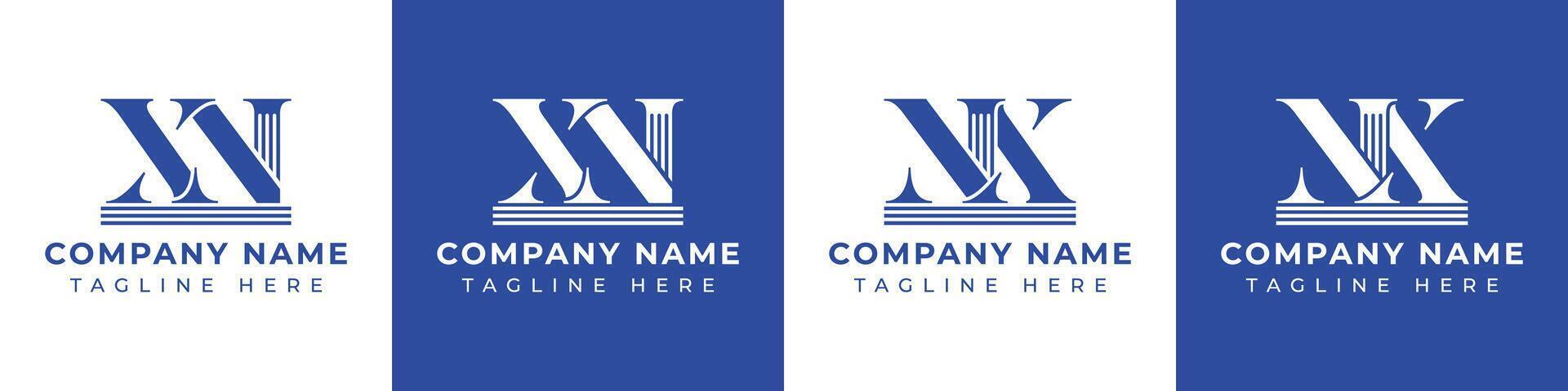 Letters NX and XN Pillar Logo, suitable for business with NX and XN related to Pillar vector