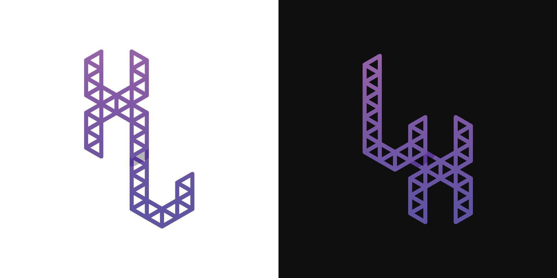 Letters LX and XL Polygon Logo, suitable for business related to polygon with XL or LX initials vector