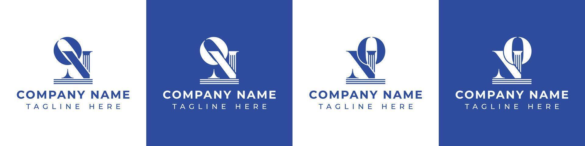 Letters NO and ON Pillar Logo, suitable for business with NO and ON related to Pillar vector
