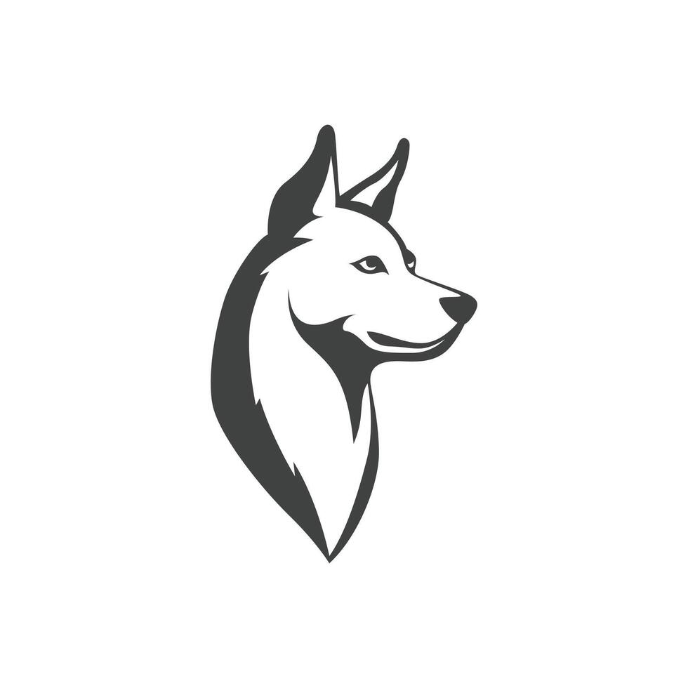 Simple dog logo monochrome vector