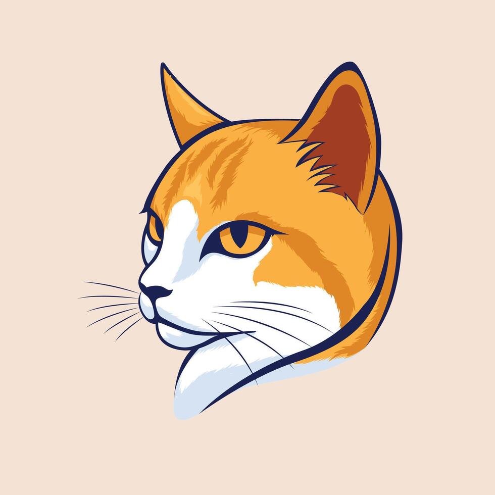 cool cat logo illustration for sticker vector