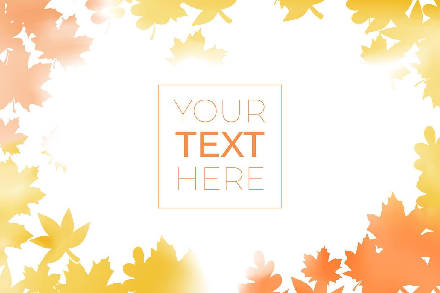 Autumn banner with maple leaves with copy space. Watercolor orange frame on an isolated transparent background. illustration EPS10 vector