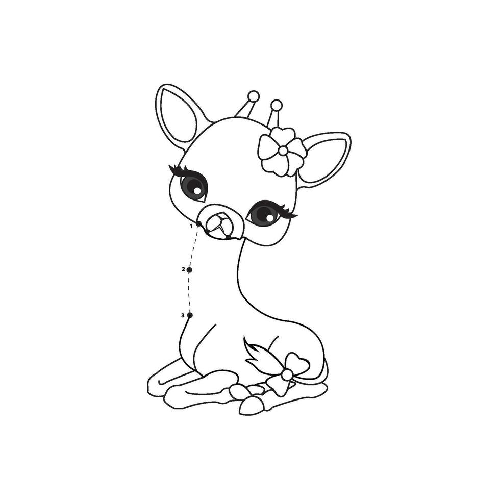 cute Giraffes dot to dot illustration vector