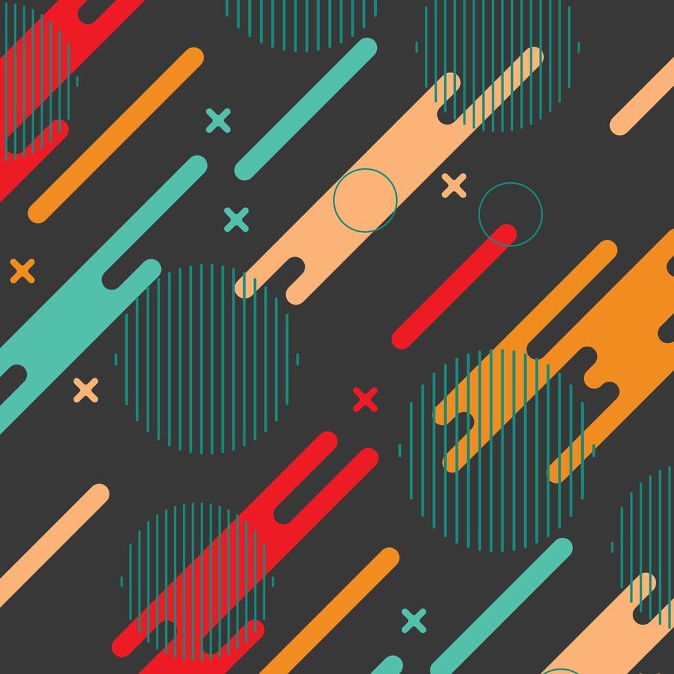 Flat colorful rounded shape background. vector