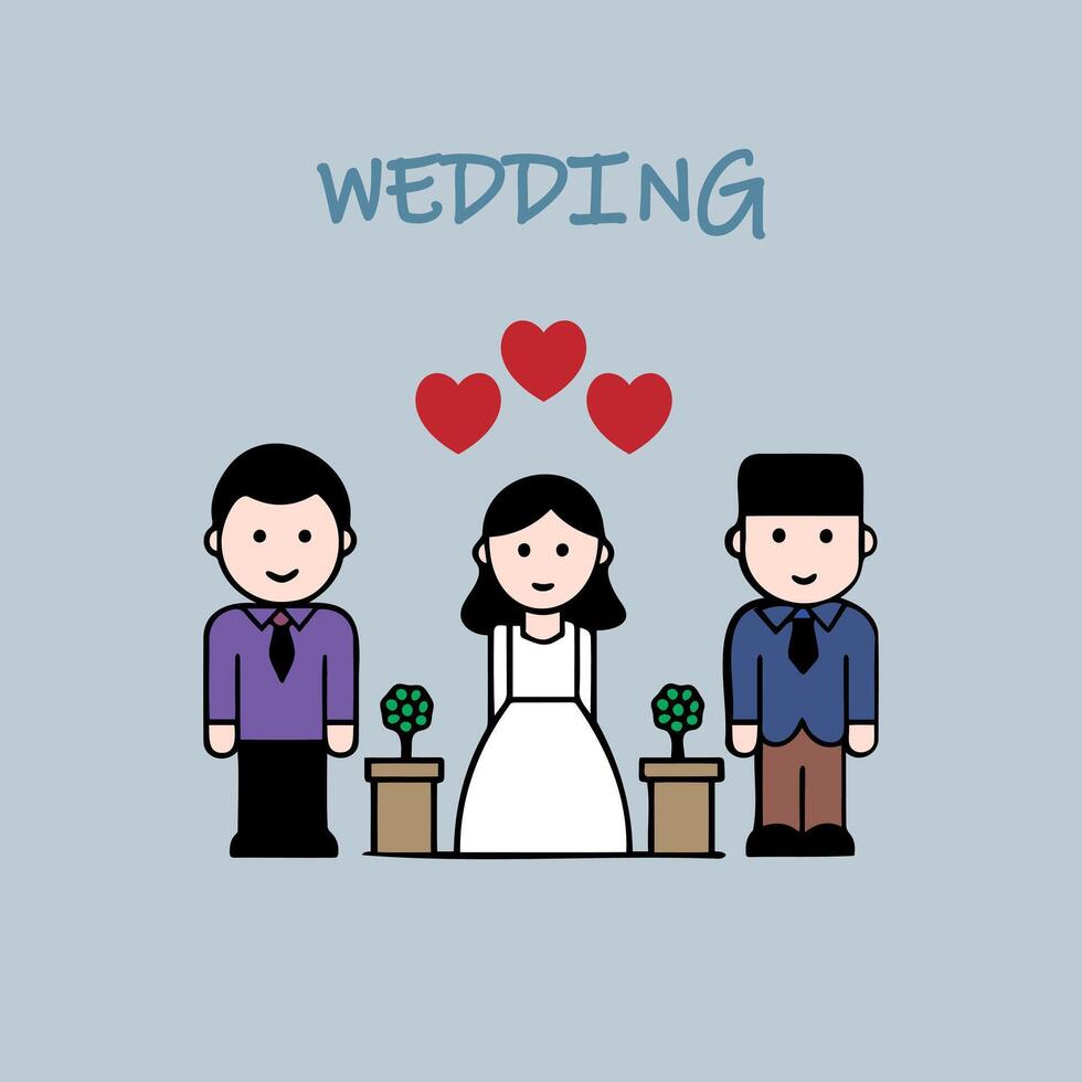 Wedding is the title of the image vector