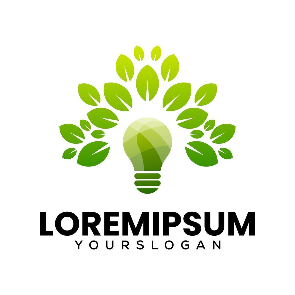 abstract lamp natural logo design vector